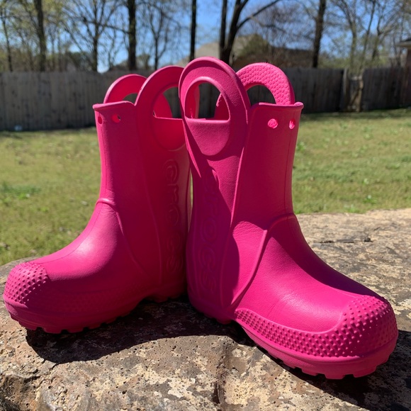 Crocs Handle It Kids Pink Rain Boots size 8 8C - Picture 9 of 10